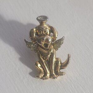 Dog Angel Cupid Vintage Lapel Pin Tie Tack Brooch